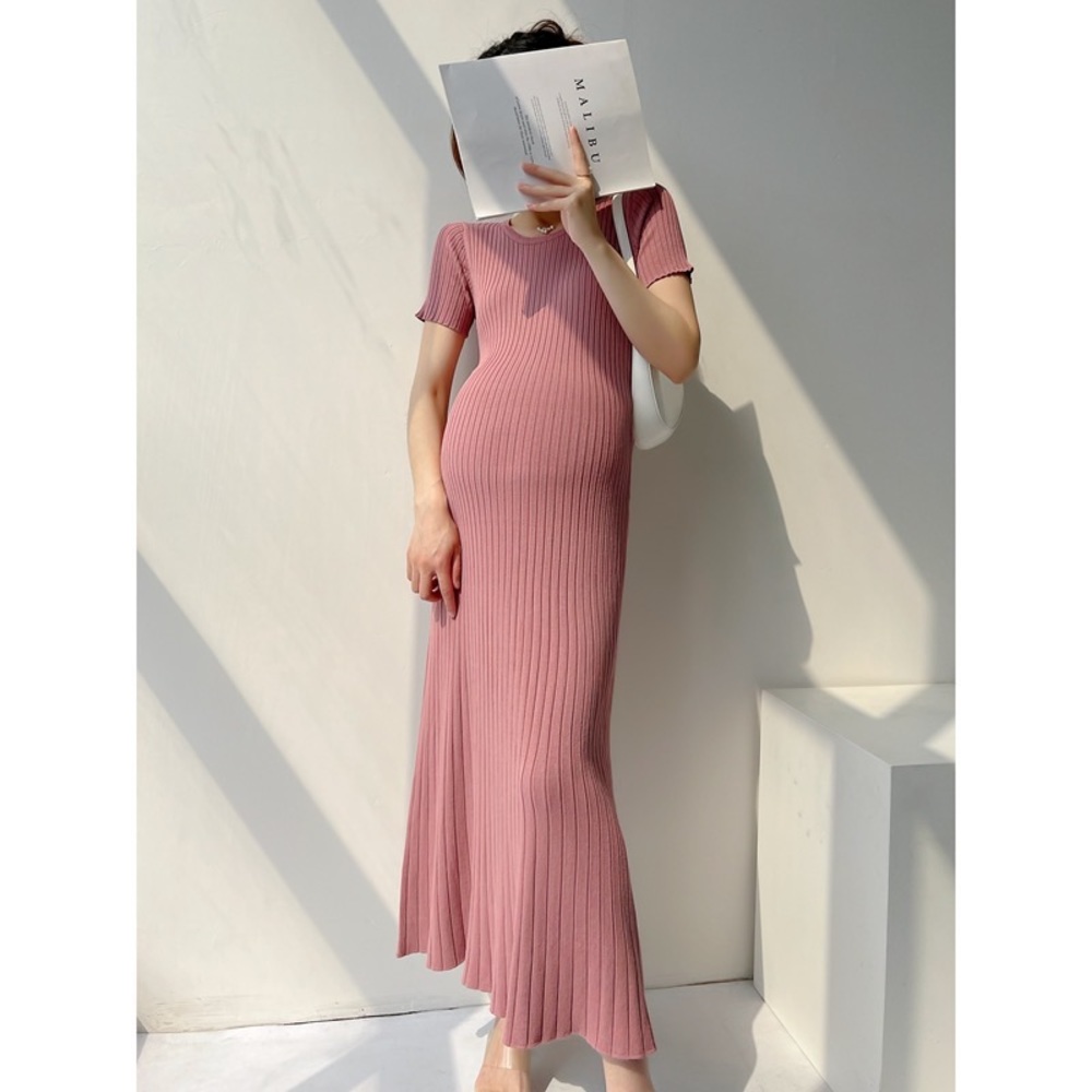 Maternal pink body con dress